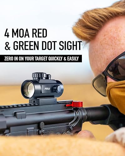 Vista 2 de PINTY Óptica refleja de visión de punto rojo con múltiples retículas, alcance táctico compacto para riel Picatinny, pistola, Airsoft