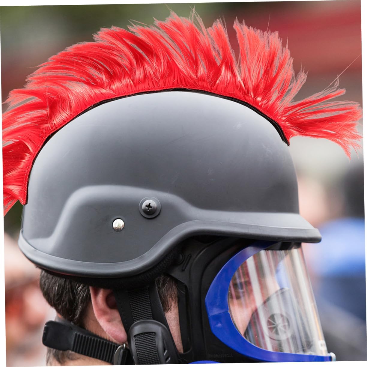 Motorcycle Helmet Decorative Accessory 2pcs Red PET Fiber Rooster Comb image 4