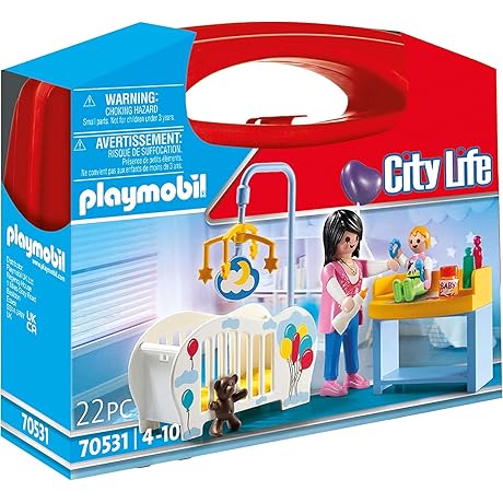 Playmobil Nursery Carry Case Dollhouse for Kids Ages 3+