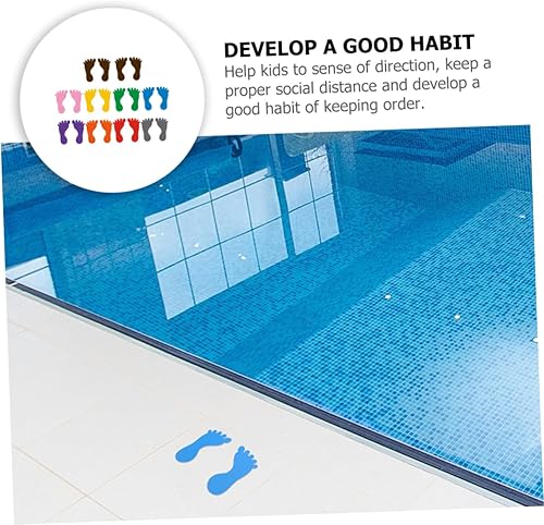 Miniatura 2 de ibasenice 20 pares de calcomanías de pared de huellas de colores, huellas de bebé, calcomanías de huellas de bebé, calcomanías de huellas de aula,