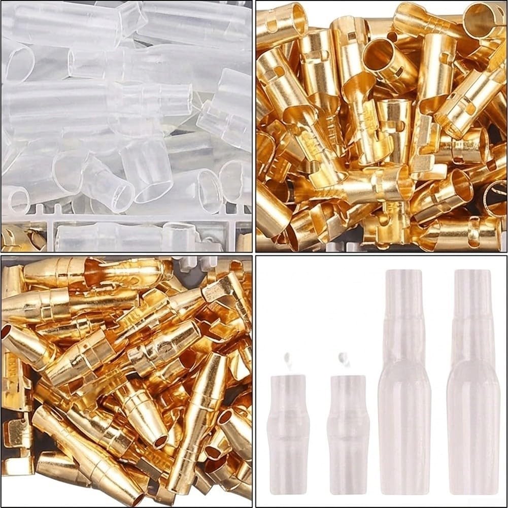 200pcs Conectores Macho Hembra 3.5mm para latón Aislados 200pcs