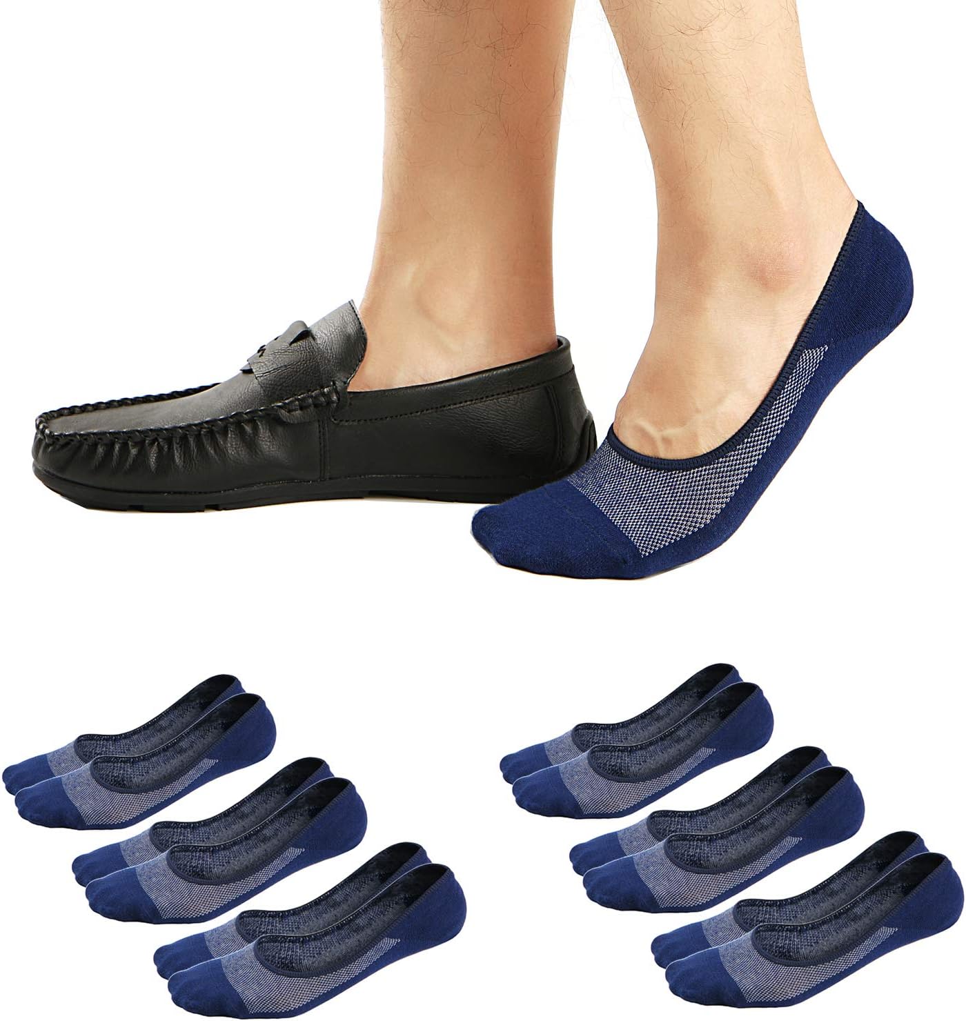 Men's No Show Socks Invisible Liner Loafers Sneakers Socks Non Slip