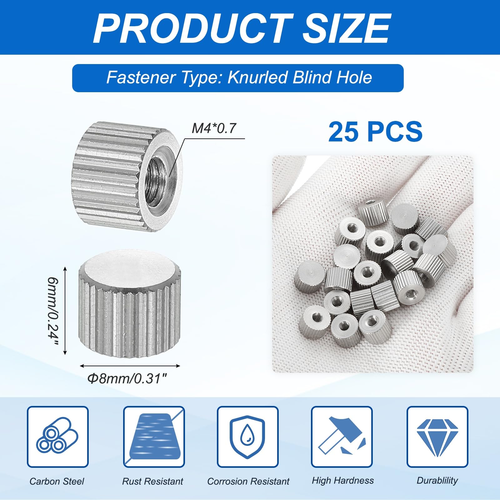 PATIKIL M4 Knurled Thumb Nuts - Image 2