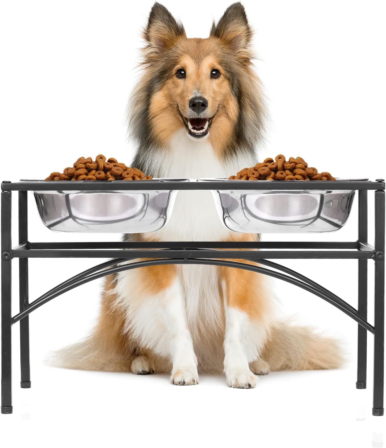 LUXORIA Elevated Dog Bowl Stand for Medium & Large Dogs | Double Stainless Steel Feeding Bowls | Raised Pet Food & Water Stand | Anti-Slip Durable Metal Frame | Ergonomic Dog Feeder Stand-image-19