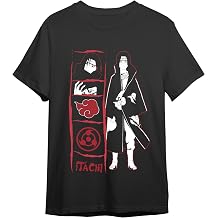 Naruto T-Shirt | Official Licensed Item | Itachi Uchiha | Unisex | Black | S, Black/White, S