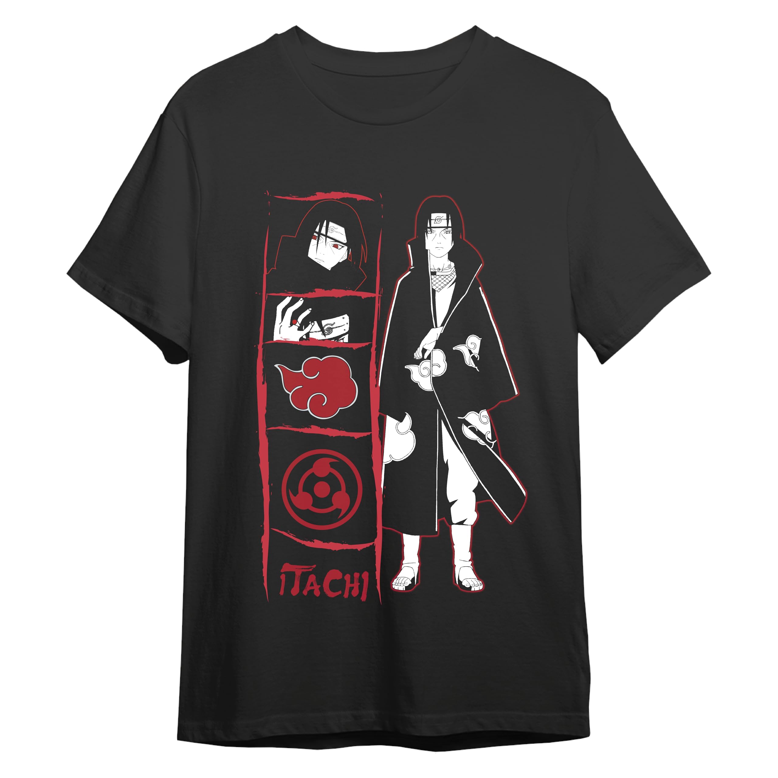 Comic Studio Naruto Shippuden T-shirt, officieel gelicentieerd artikel, Naruto Uzumaki & Sasuke Uchiha, uniseks, zwart, S, Zwart, L