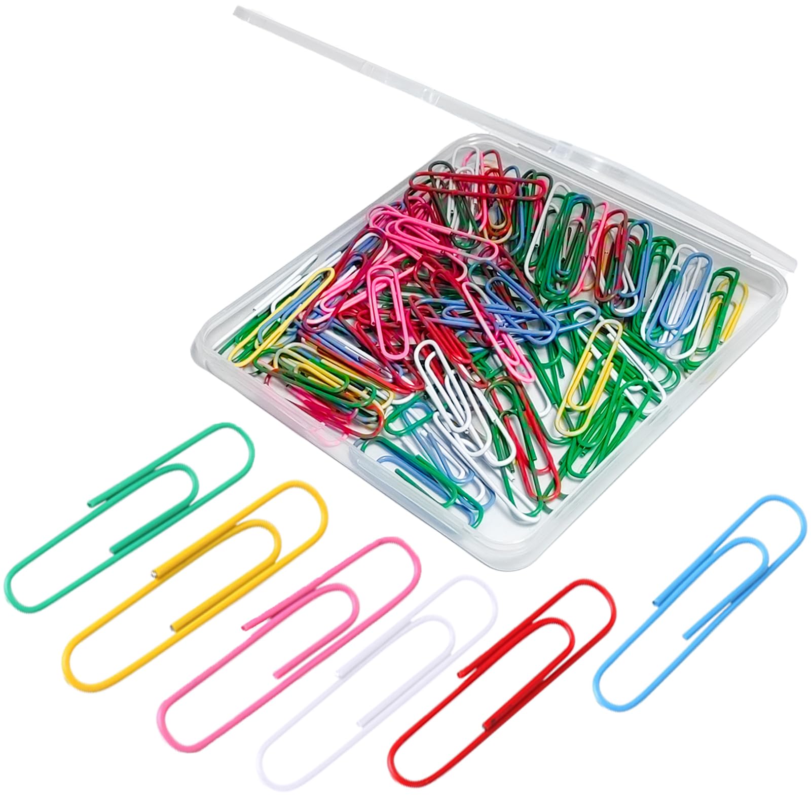 GUTE Jumbo Paper Clips 2 Inch 100 Pack, Assorted Colors, Holds 25-30 Sheets