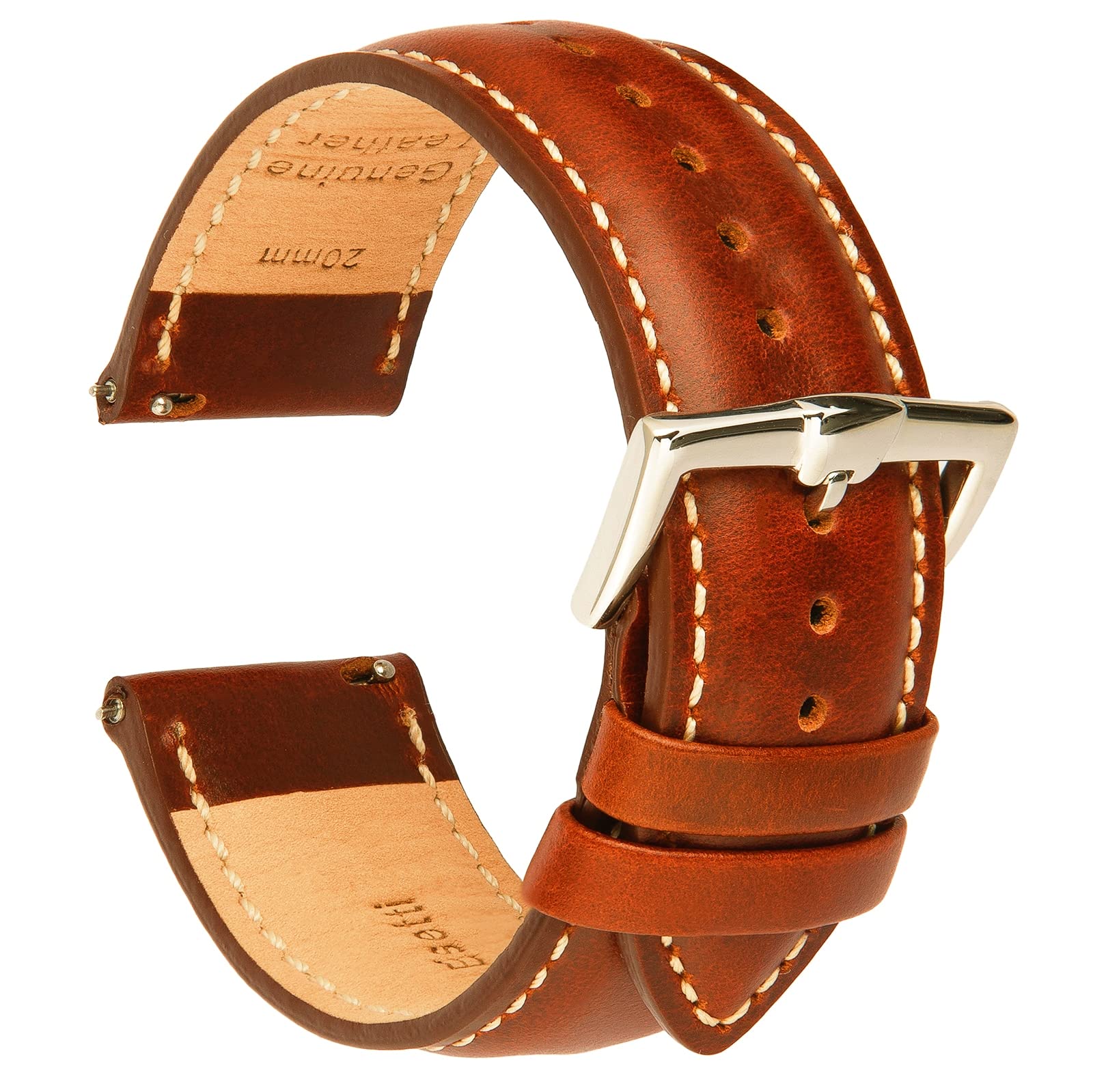 B&E Quick Release Leather Watch Bands Strap - Elegant Wristband Padded Watch Band Bracelet Replacement for Men & Women - 16mm 18mm 19mm 20mm 22mm (B07WLQVQBC) Amazon Price History, Amazon Price Tracker