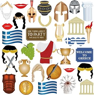 Greek Decor - Greek Party Decorations Toga Party Decorations Ancient Greek Photo Booth Props, 28pcs Toga Party Photo Booth Props