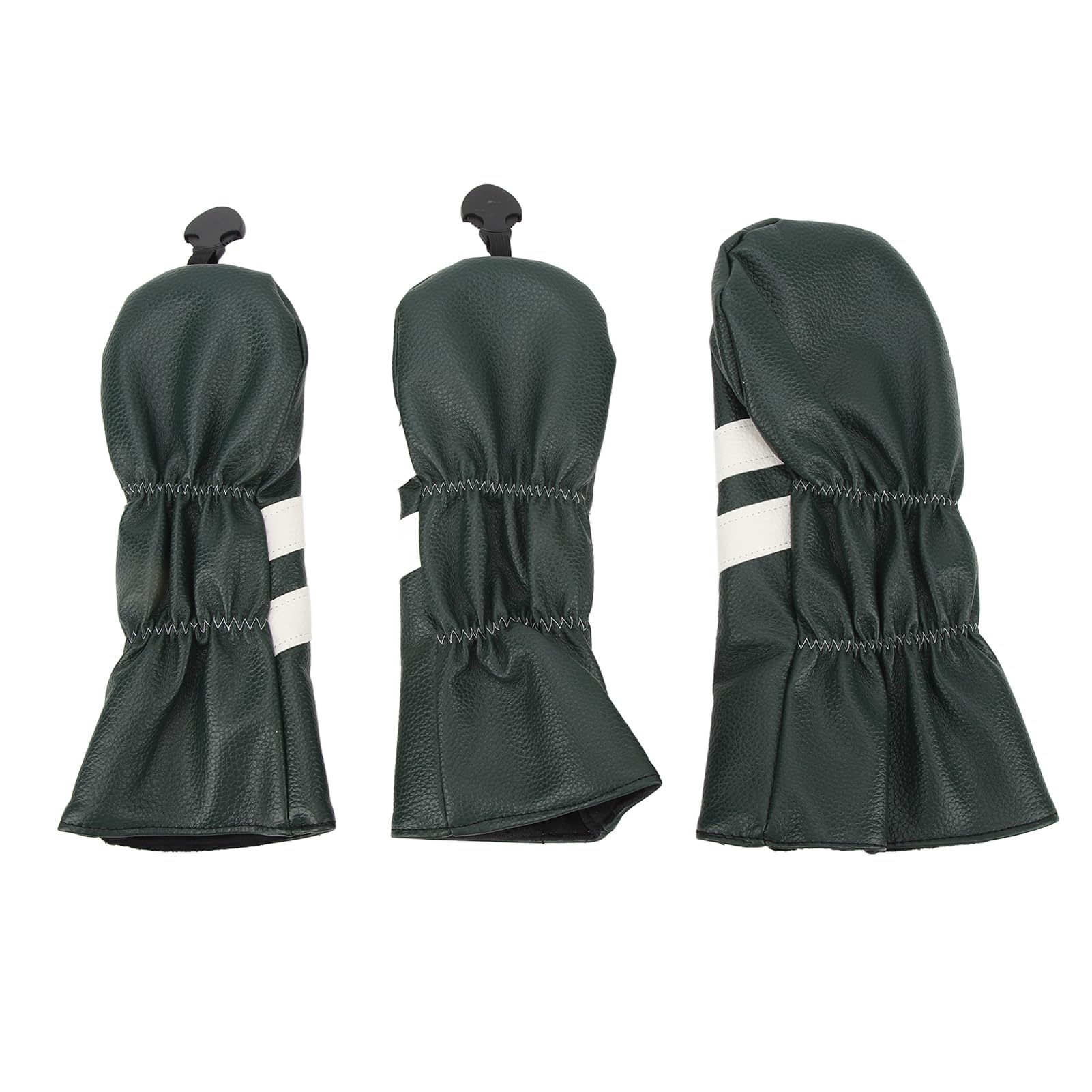 Premium Golfschläger-Schlägerhauben-Set, 3-teilig, PU-Leder, Driver, Fairway-Holz, Hybrid, rotierende Nummernschilder, Schlägerschutz für Golfer
