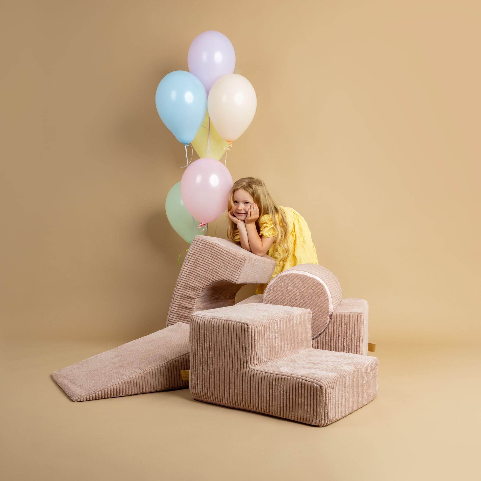 MEOWBABY Blocs de construction en mousse pour enfants - Blocs de construction souples XXL - Pour l'escalade de bébé en intérieur - XXL - Briques en mousse, velours côtelé - Écru