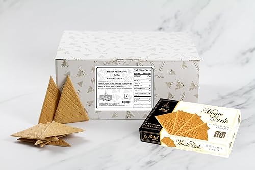 Obleas de mantequilla Monte Carlo, paquete de fiesta, 300 obleas de abanico empaquetadas a mano