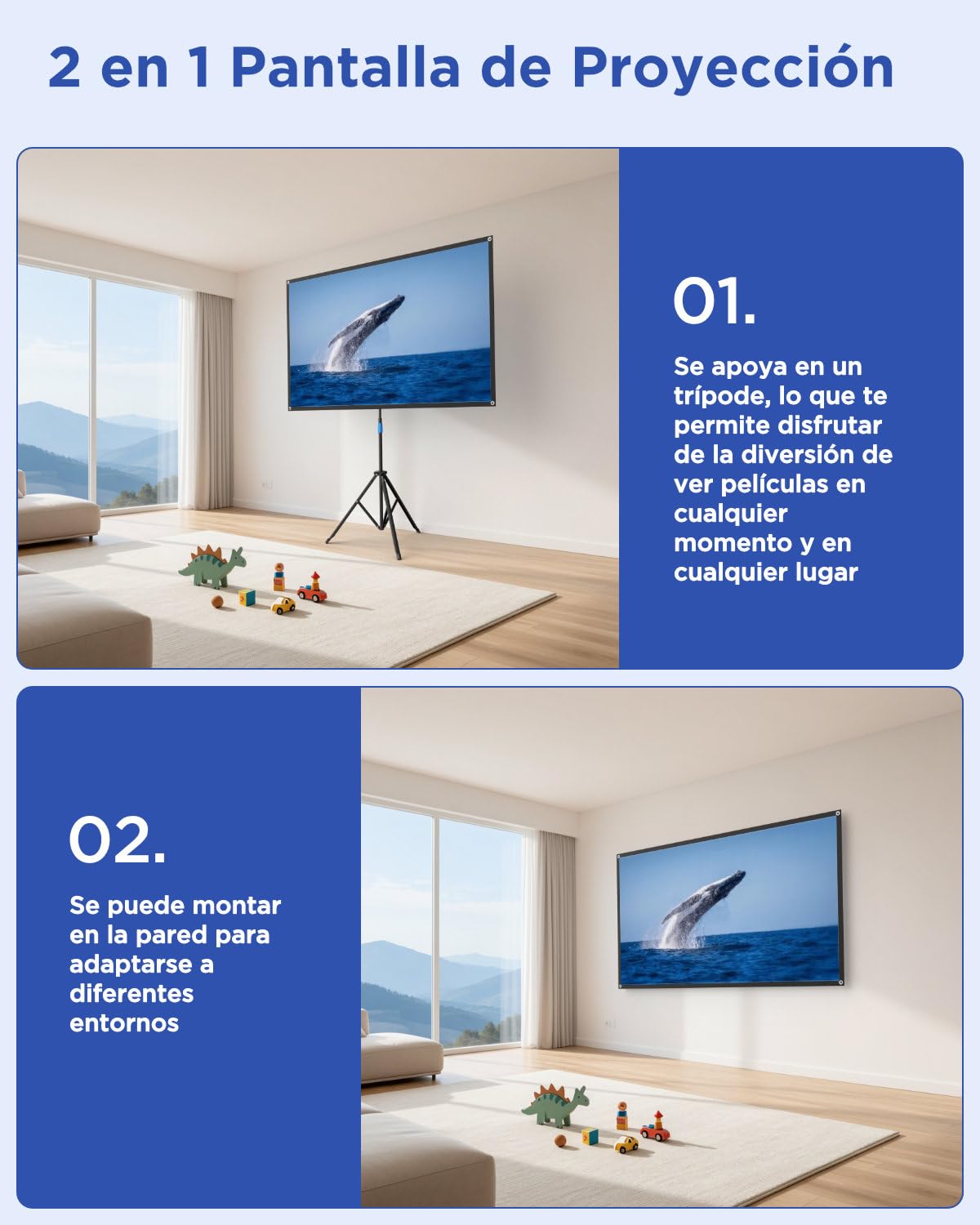 VISULAPEX 100 "Pantalla de proyección con soporte de pantalla videoproyector