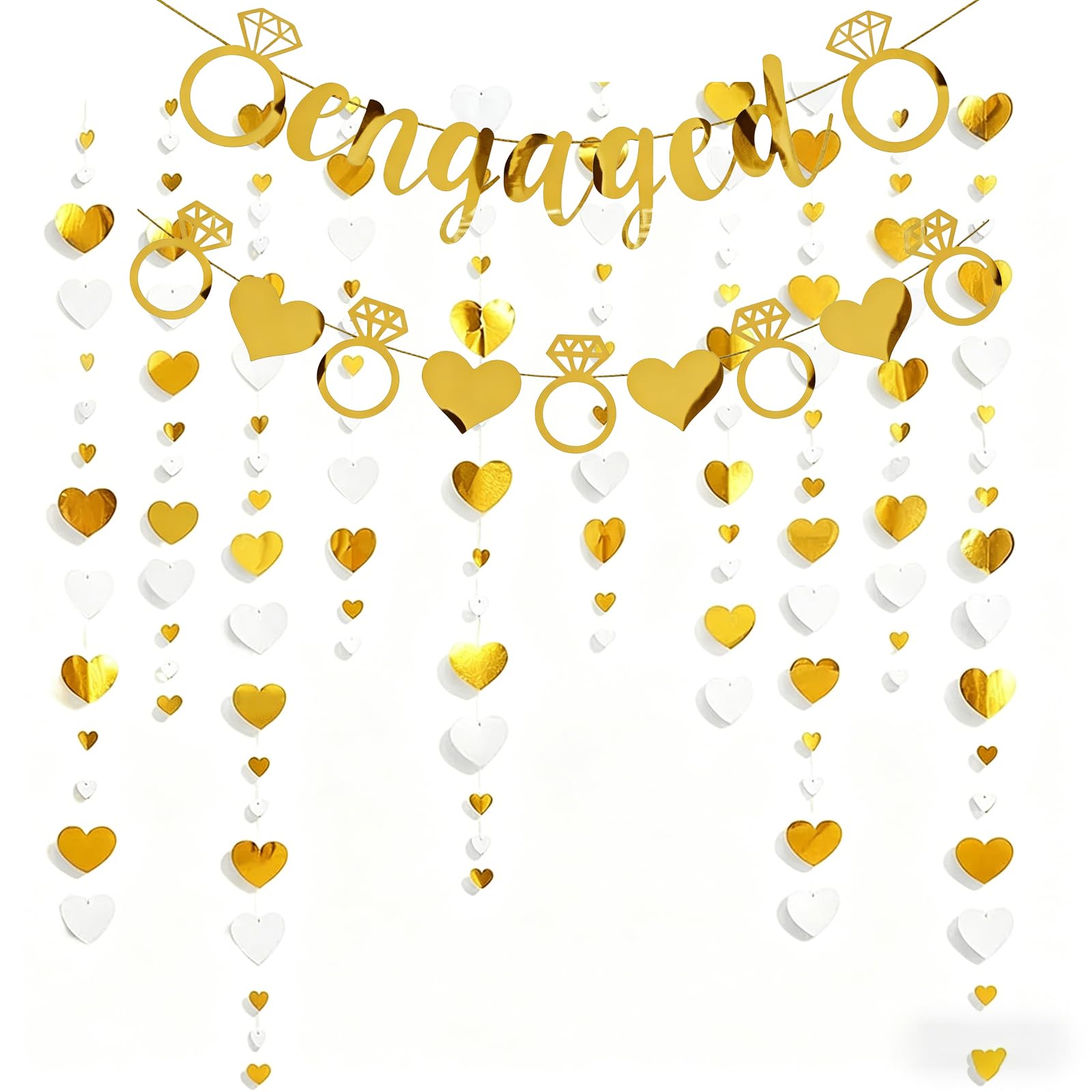 3 Pcs Gold Engagement Party Decorations, Engagement Decorations