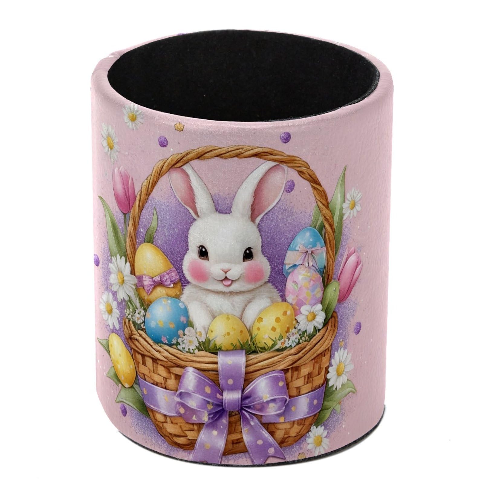 FWJZDSP Easter Rabbits Pencil Cup Pen Organizer Makeup Brush Holder for Office Home Countertop Desk Accessory Storage