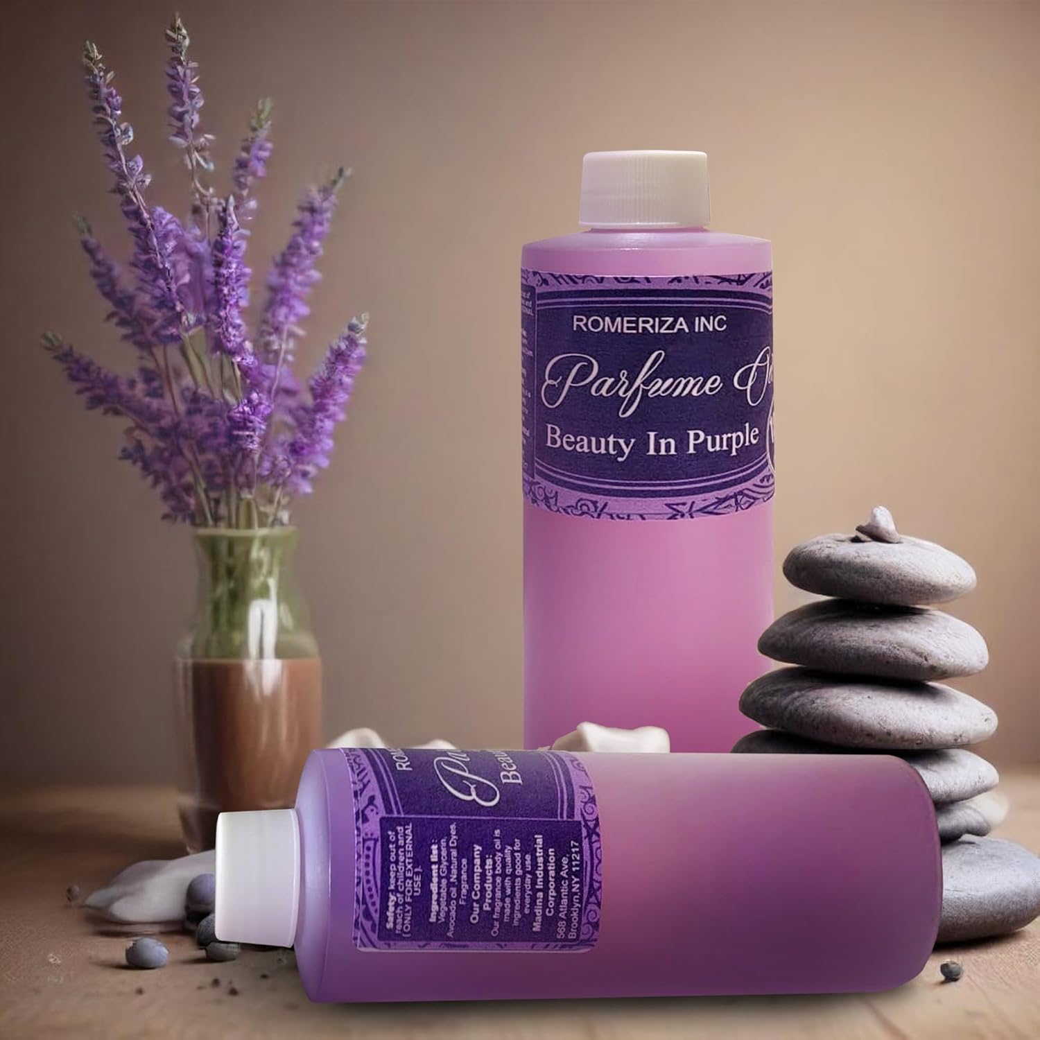 ROMERIZA INC. 8 Fl Oz Beauty in Purple Perfume Fragrance Body Oil Essential Quality Sweet, Soft, Scent, Our Interpretation Scented Fragrance Oil for Home & Best for Gifts