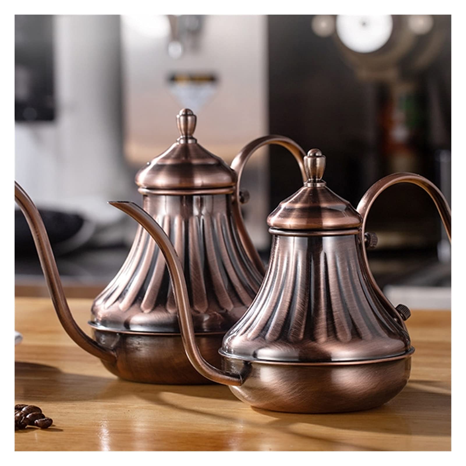 Cafetera Cafetera Cafetera Fina Boca Cabeza Café Café Caballera Larga Poder Sobre Coffee Kettle Bronce 304 Acero inoxidable Bricolaje Coffe Maker Tetera Francesa Prensa Acero Inoxidable cafetera
