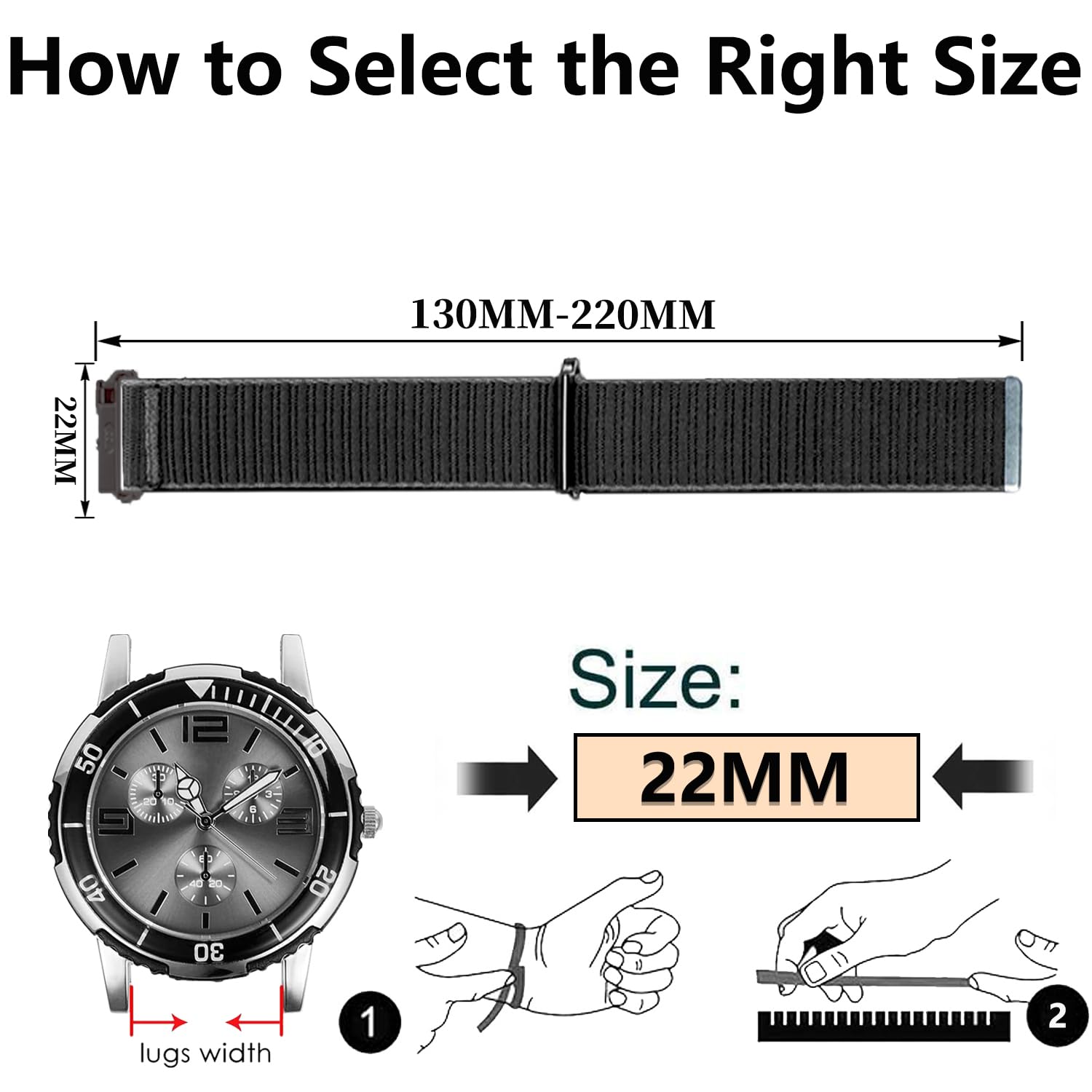22mm Nylon pasek Dotyczy Amazfit GTR 47mm/GTR 2/GTR 2e/GTR 3/GTR 3 Pro/GTR 4/GTR 4 Pro/Stratos 3/2 Sport pasek,kompatybilny Coros Pace 4/3/APEX 2 PRO/APEX PRO/APEX 46mm