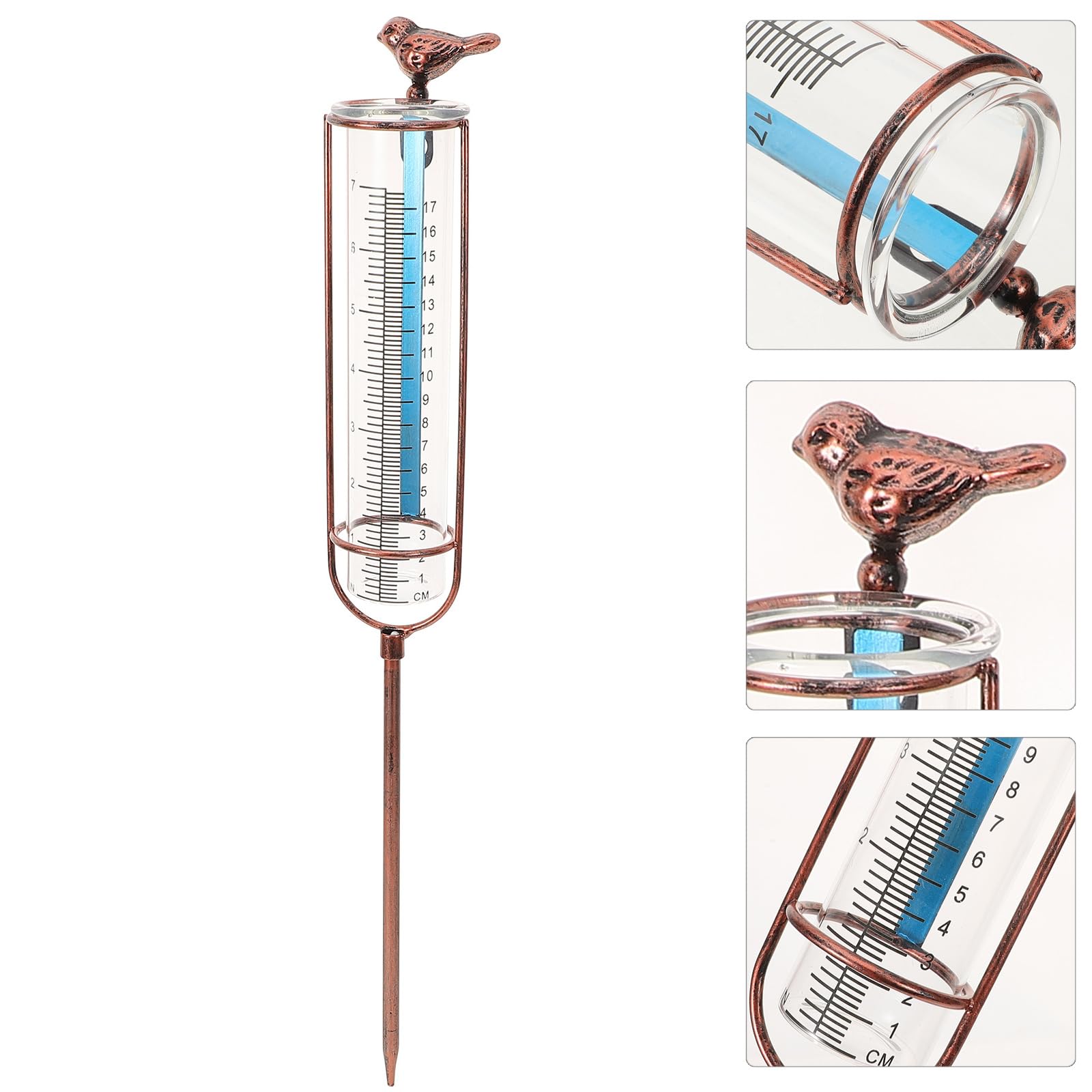 Regenmesser Für Den Außenbereich Dekorativer Kolibri-Regenmesser Großes Frostsicheres Glas Wassermesser Regenmesser Glas-Ersatzrohr Für Hof Garten Im Freien