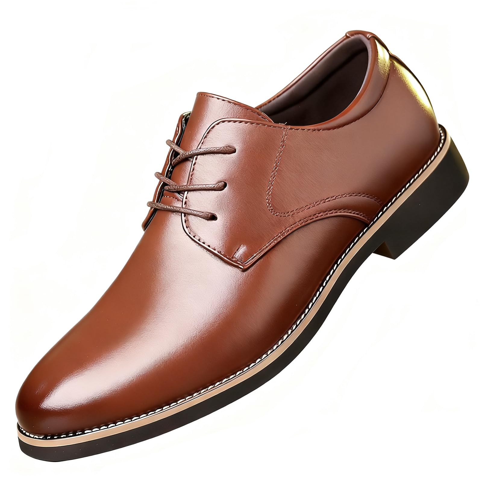 Men's Lace Up Oxford Dress Shoes Comfortable Slip-On Retro Business Classic Formal Shoes…