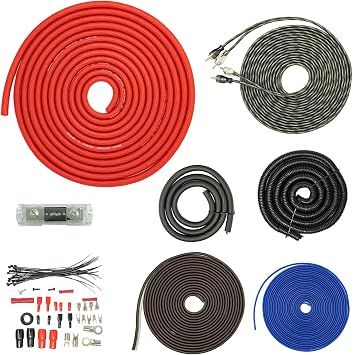 SoundBox T4AW-R, 4 Gauge Amp Kit Complete Amplifier Install Wiring Cable - 4500W