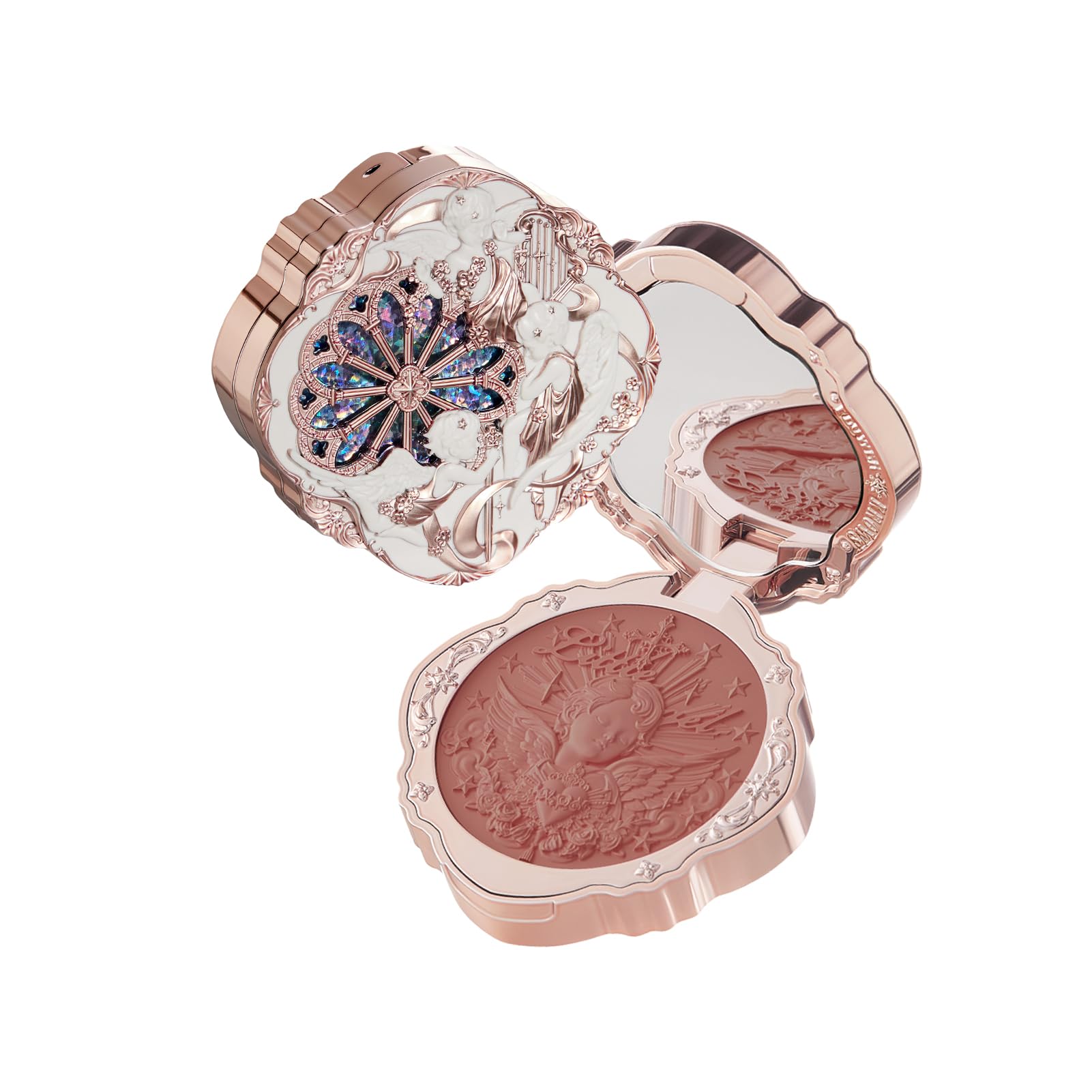Flower KnowsLittle Angel Cream Blush,Buildable & Blendable Makeup Blush for cheeks,Soft & Long-lasting,Brick Red Flush for All Skin Tones(01 Flaming Heart,6g)