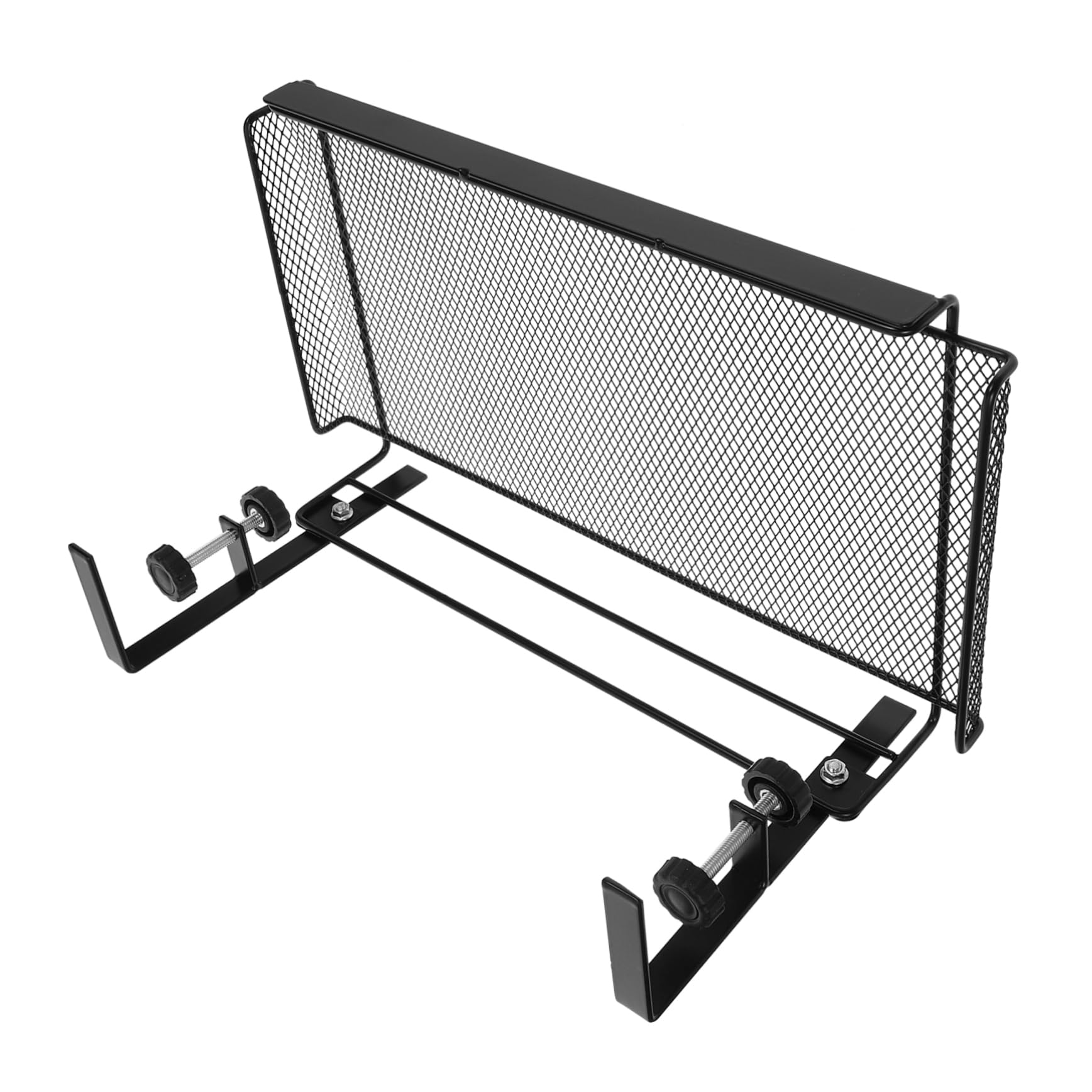 Sewroro Organizador de Metal Diseño Ajustable y Montaje Rápido Negro Debajo del Escritorio Cesta de Almacenamiento Adecuado para Oficina y Dormitorio
