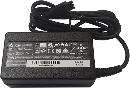 DELTA 65W USB C LAPTOP CHARGER COMPATIBLE WITH LATITUDE 7275 7370 5175 5285 5290 XPS 13 9350 9360 9370 LATITUDE 3400 3500 3390 5410 5420 5520 CHROMEBOOK 3100 3400 5190 VENUE 5855 PSU