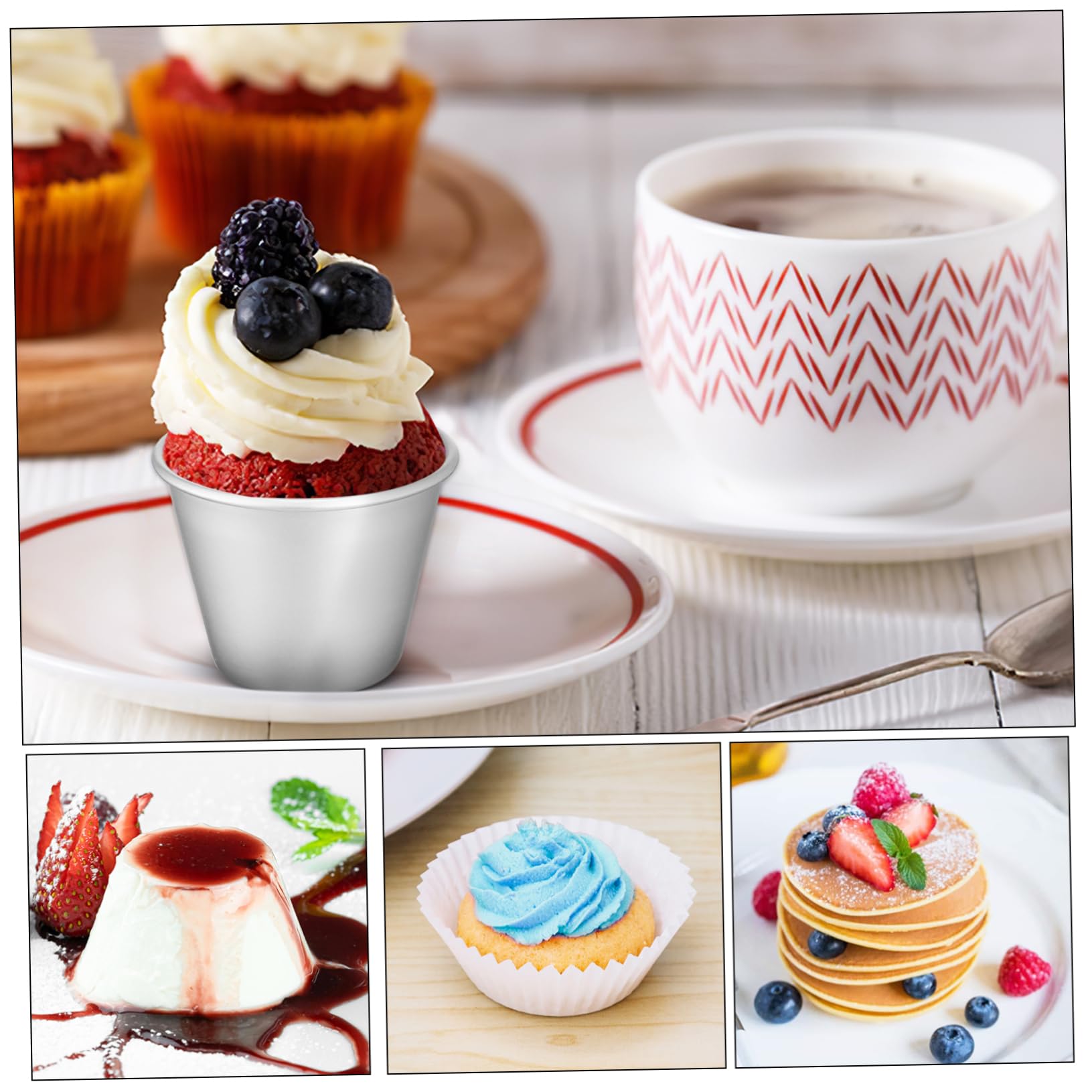 16piezas Moldes De Pudding y Muffin Para Hornear Moldes Antiadherentes Para y Pasteles De Cocina Versátiles Para Puddings y Muffins