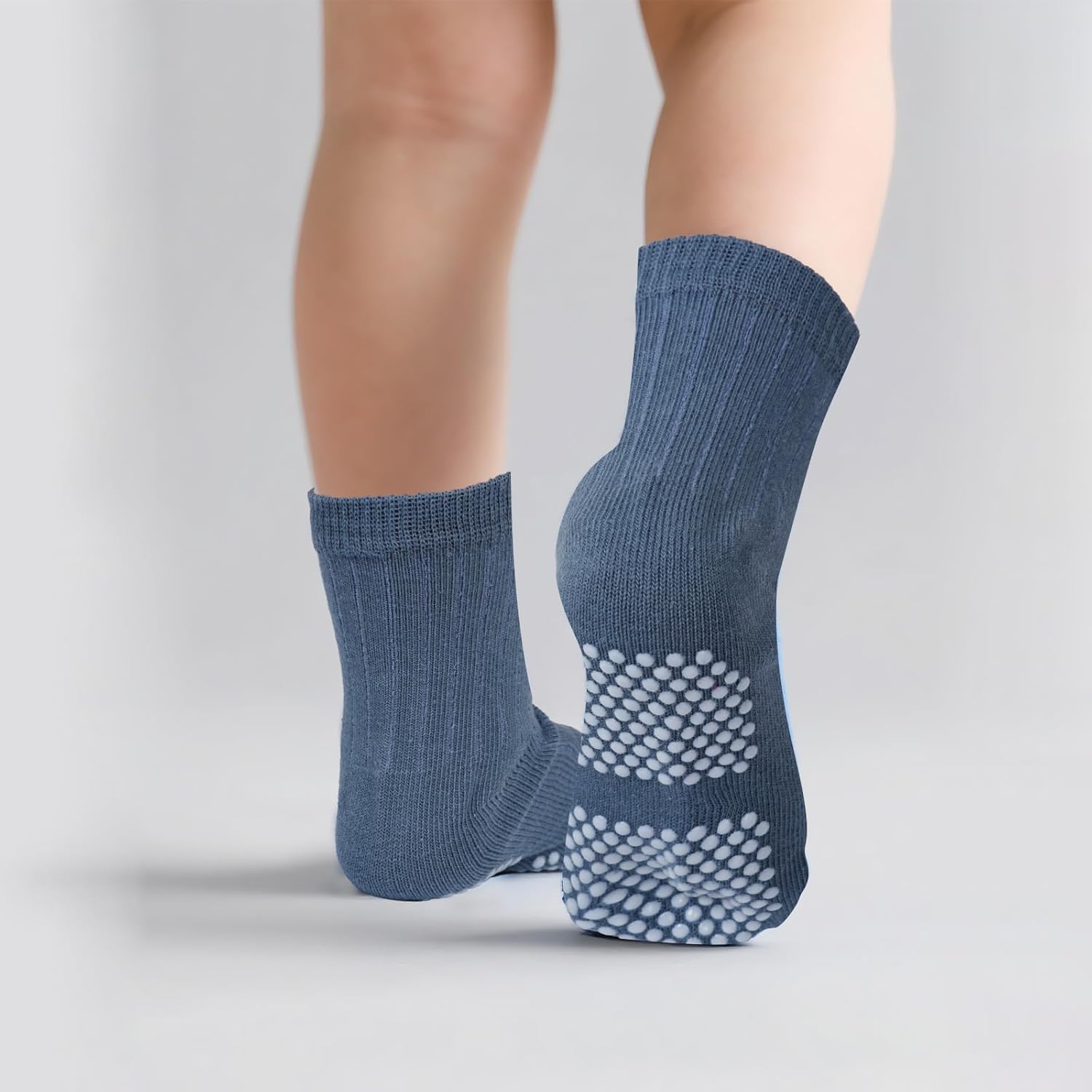 Toddler Non Slip Socks with Grippers Cotton Toddler Boy Crew Socks for Baby Boys Girls 1-3T, 5 Pairs - Image 6
