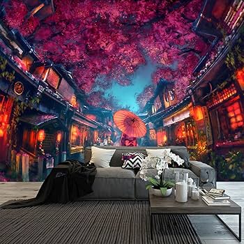 vintage tapestry 街 Amazon.com: ZhiRain Italian Tapestry Wall Hanging View of