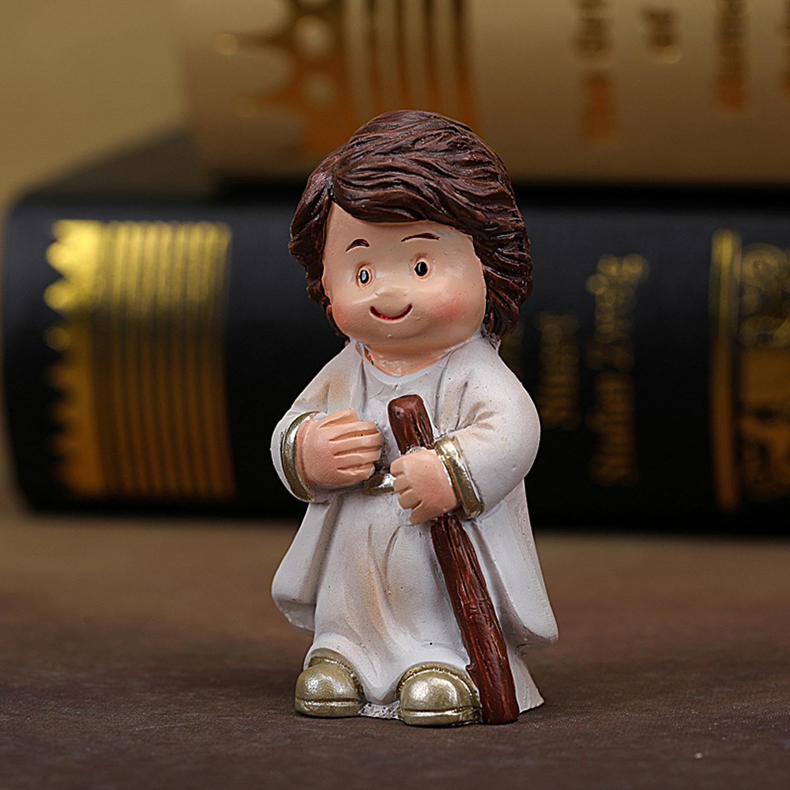 Set di 12 statuette della famiglia sacra in resina, Gesù
