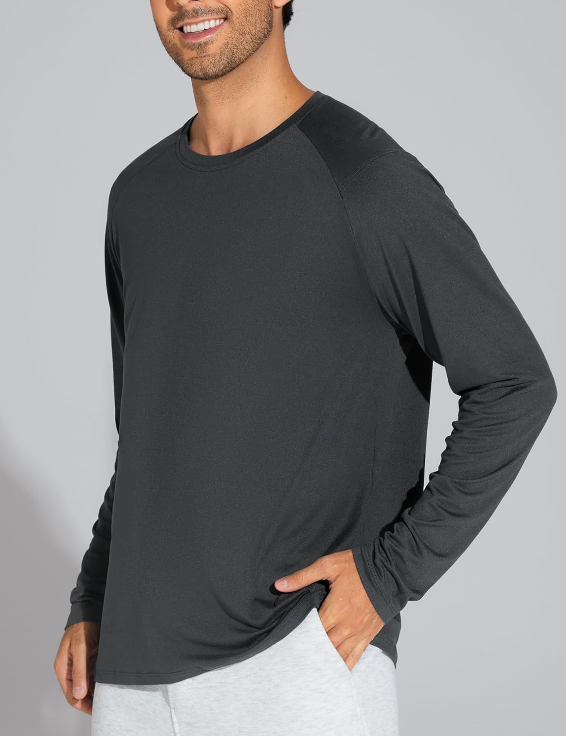 THE GYM PEOPLE Men's Long Sleeve Soft Workout Shirts UPF 50+ Fall Lightweight Athletic Pullover Tops for Hiking Running - Image 5