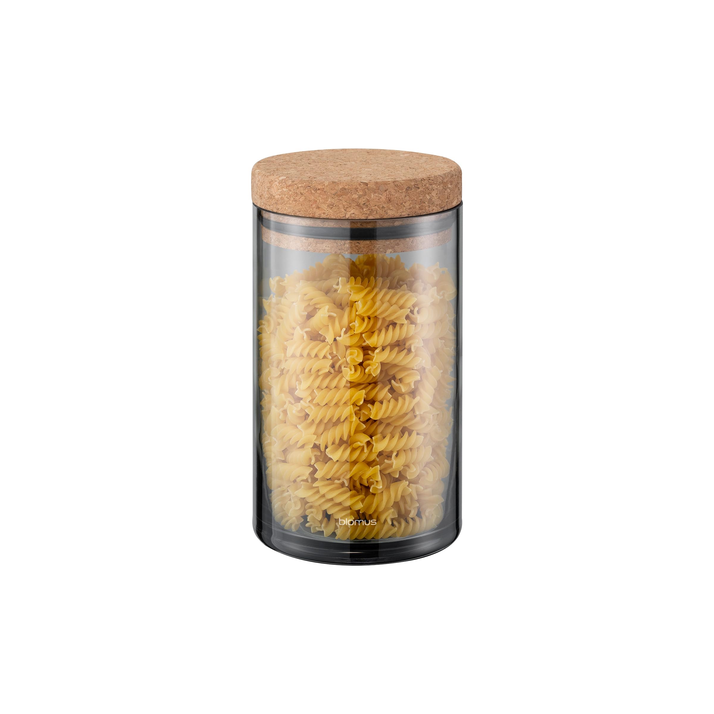 blomus Vorratsglas -Keepy- | Glasdose mit Korkdeckel | Luftdichte Vorratsdose 2,3L | Farbe Smoked Grey | Ø12 cm | Aufbewahrung |