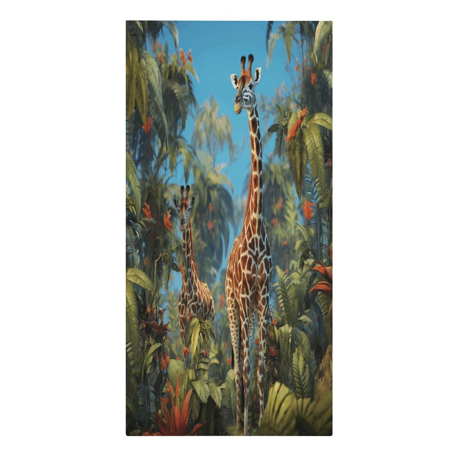 Fekiloot Men's Style Jungle Giraffe Large Beach Towel, Travel Towel For Adults Wo, Pool Towels For Beach, Camping, Swim Pool, Gym, Sports& Yoga 61.4"X30.3"
