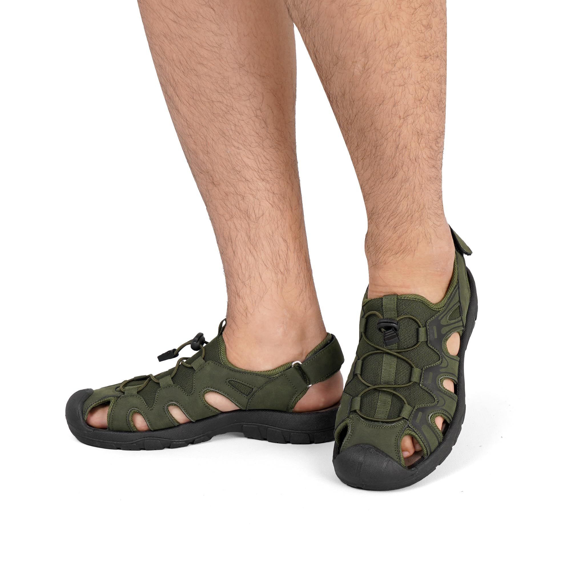 JOMIX Sandali Uomo per Trekking con Protezione del Piede, Chiusura a Laccio Regolabile, Sandali Sportivi Antiscivolo per Escursionismo e Tempo Libero MOX260380
