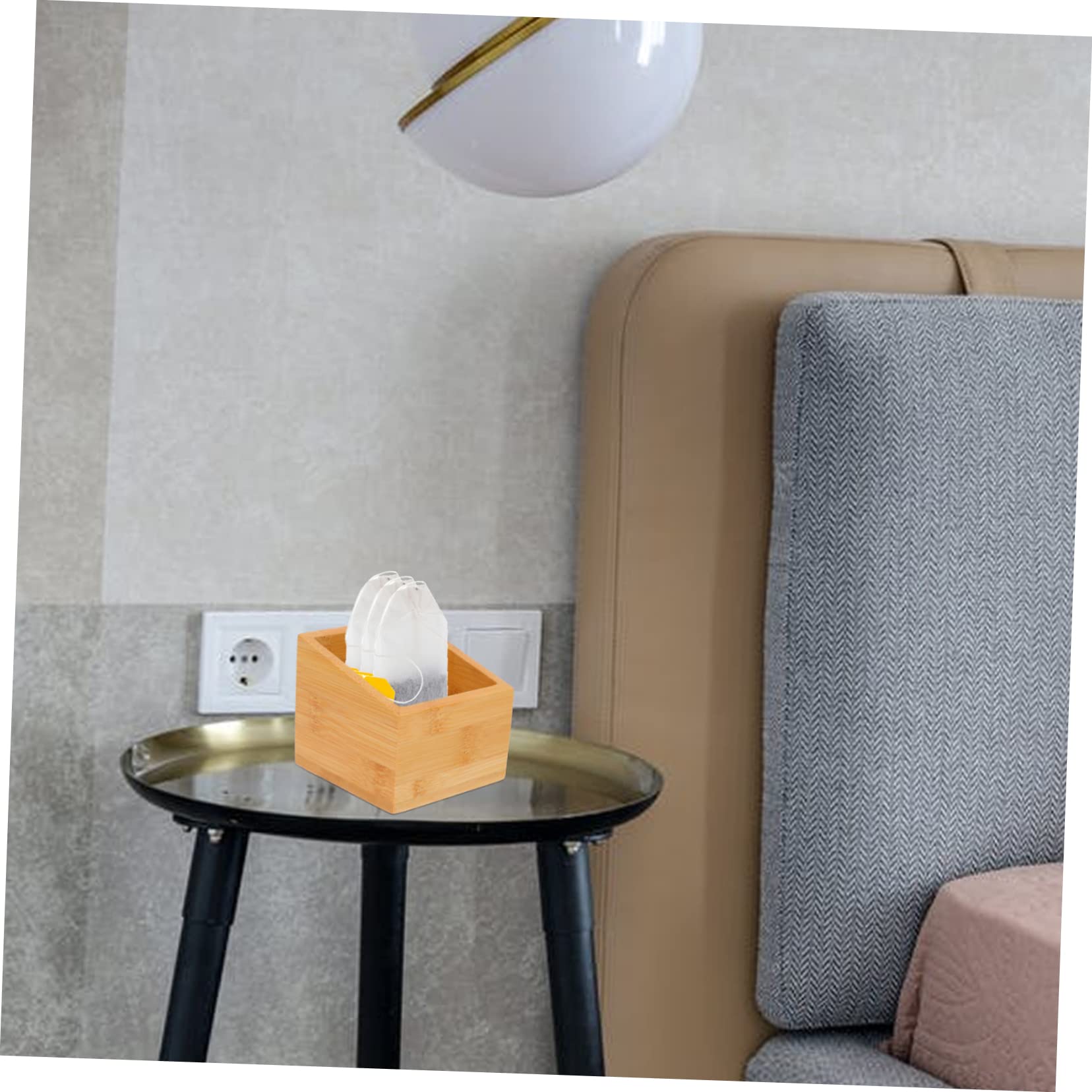 Amosfun 3 Piezas caja de almacenamiento de bolsitas de té Organizador de azúcar y café caso de la llave del coche recipientes de té caja de almacenamiento de caja de del hotel Khaki