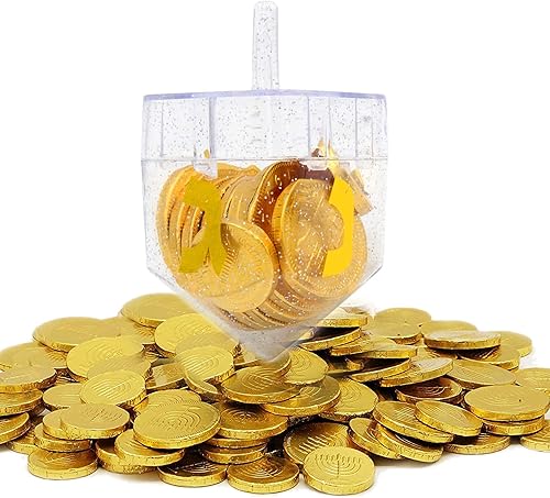 Miniatura 2 de Hanukkah Dreidel transparente rellenable se puede rellenar con gelt de Hanukkah o chocolate Hanukkah (paquete de 4)