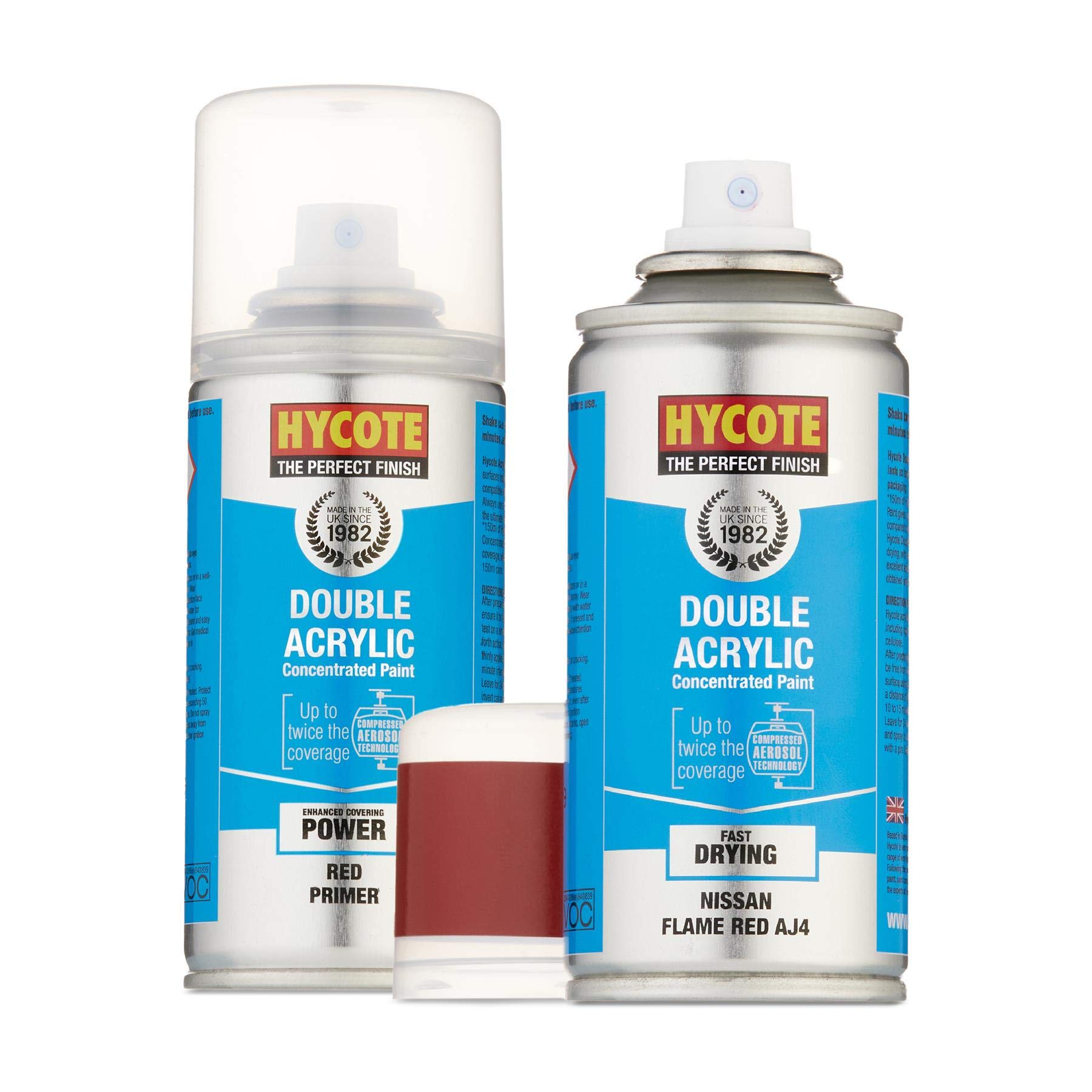 Buy Hycote Double Acrylic Nissan Flame Red AJ4 Spray Paint 150ml + Red