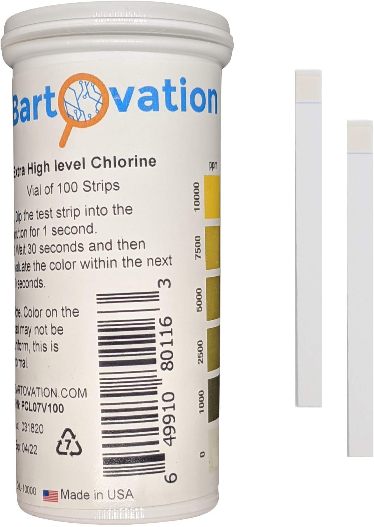 Extra High-Level Chlorine Test Strips