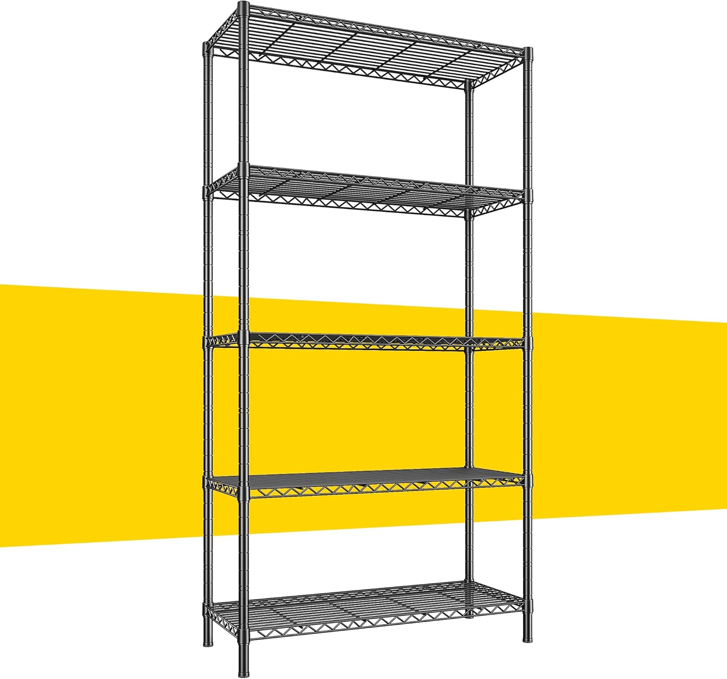 REIBII スチールラック 5段 幅90×奥行35×高さ180cm 棚 ラック収納棚 高耐荷重300kg メタルラック 大容量