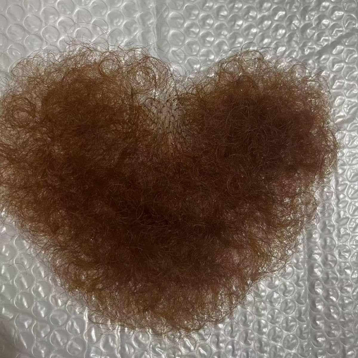 Faux privé Fait à la main Poils invisibles Réalistes Pleine dentelle Poils Faux poils de poitrine Fausse moustache Poils pubiens,Marron,One Size