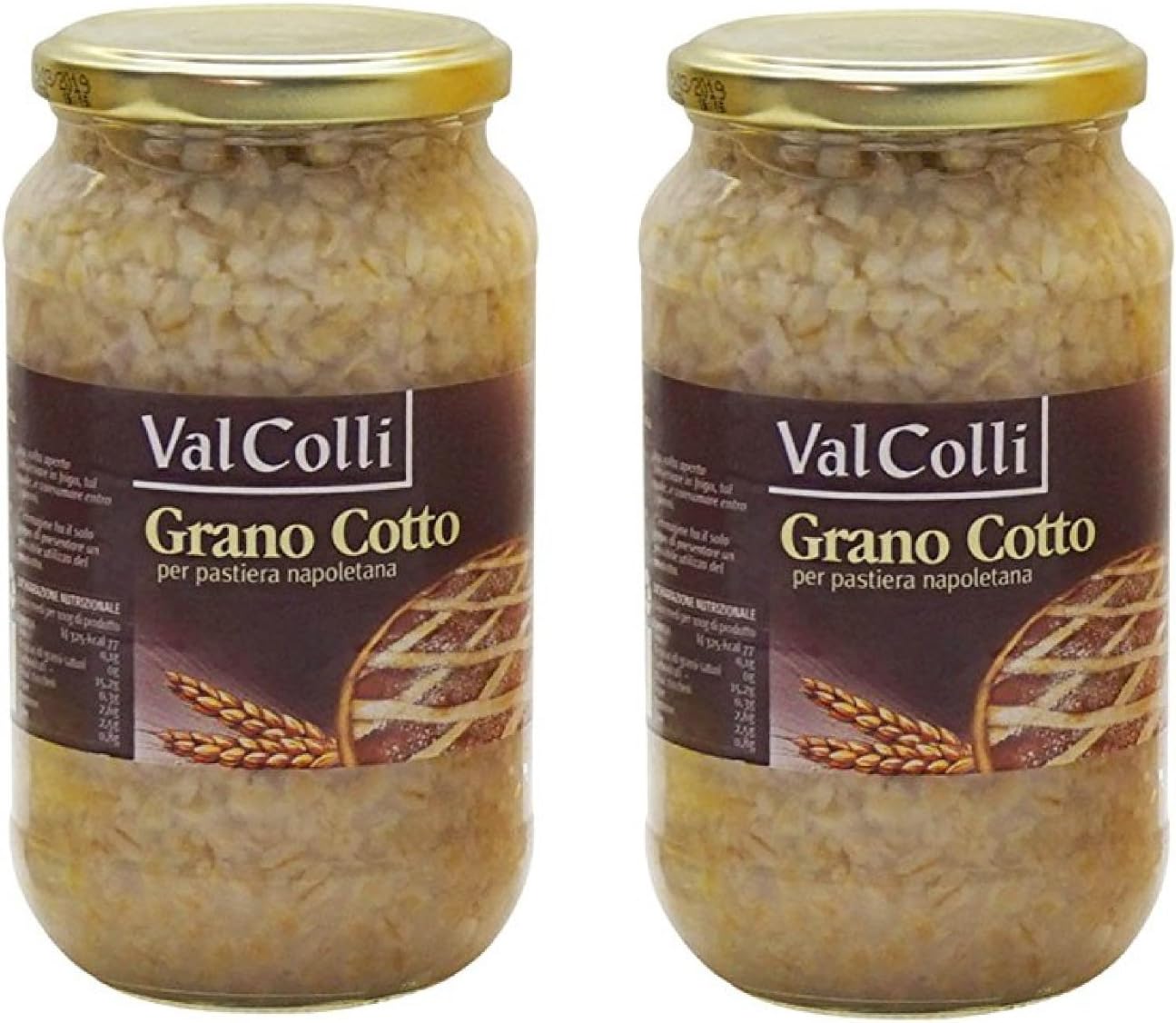 Val Colli: "Grano Cotto" Cooked Wheat Per Pastiera Jar - 580 Grams 20.45 oz - Pack of 2