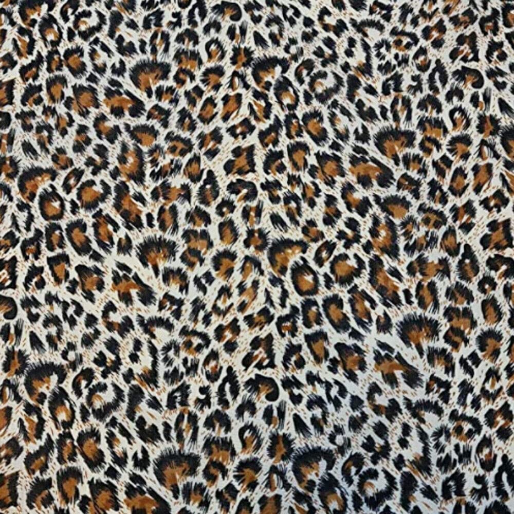 Animal Polycotton Fabric Material 45'' Wide Per Metre Fabric Sewing Crafts DIY (Cheetah)