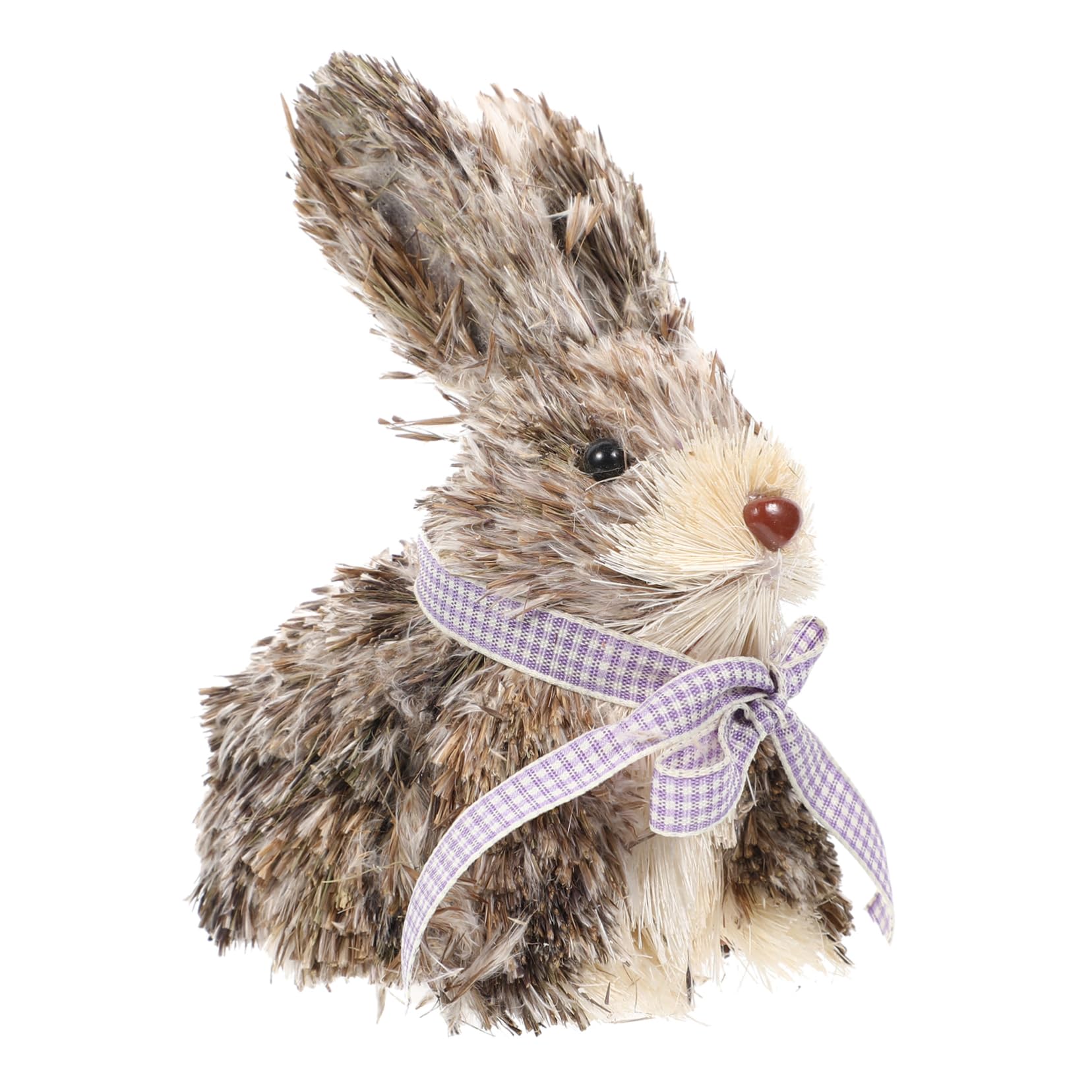 GRIRIW Hand-Woven Rabbit Ornament Lifelike Straw Bunny Decor for Easter Decor