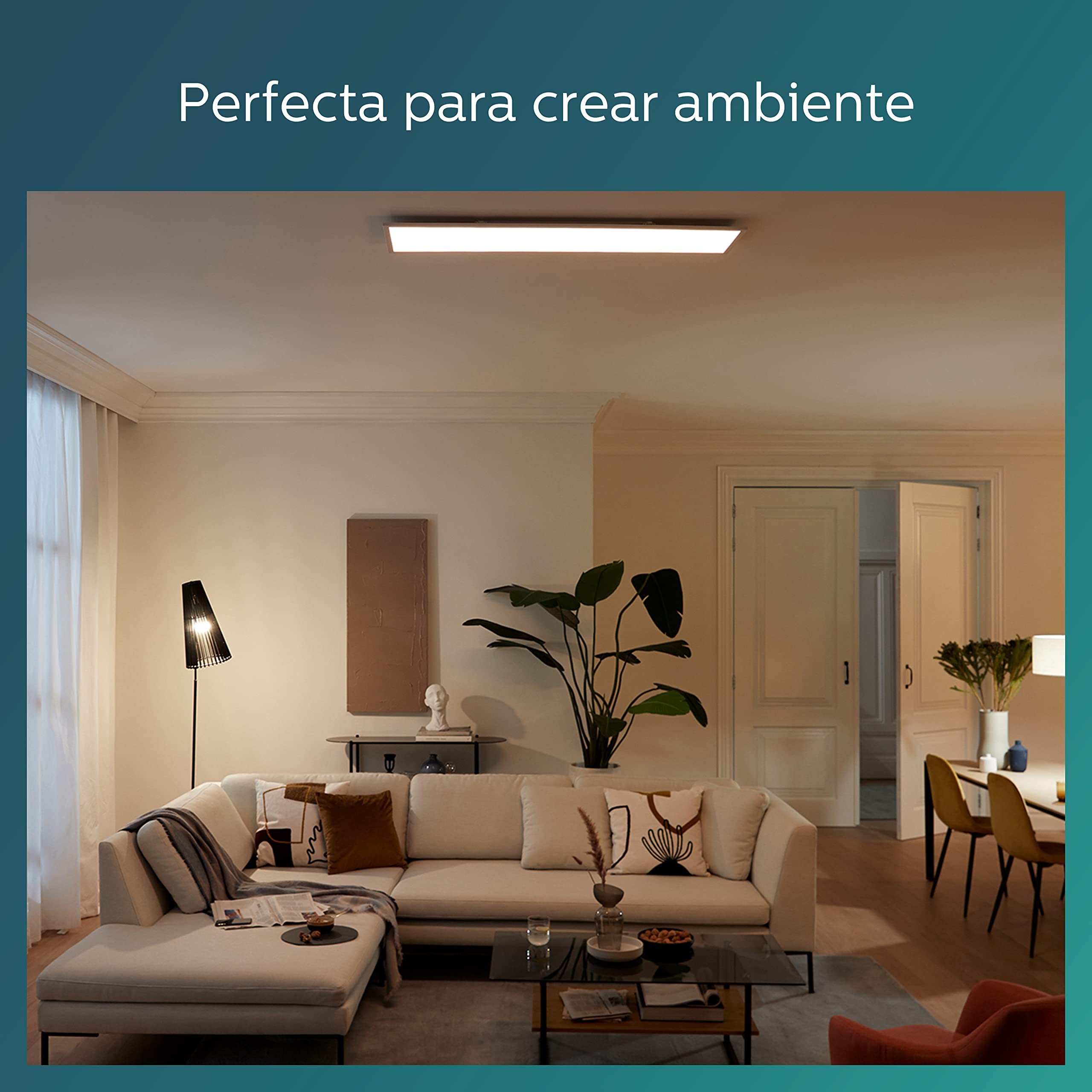 Philips - Plafón Philips Tuch Ceiling, lámpara LED de techo funcional, color blanco, luz blanca cálida regulable, 27K - 36W