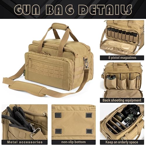 Miniatura 9 de VEAGIA Bolsa de pistola para pistola bolsa de pistola estuche de pistola con cerradura de doble capa con cremallera a prueba de explosiones bolsa de