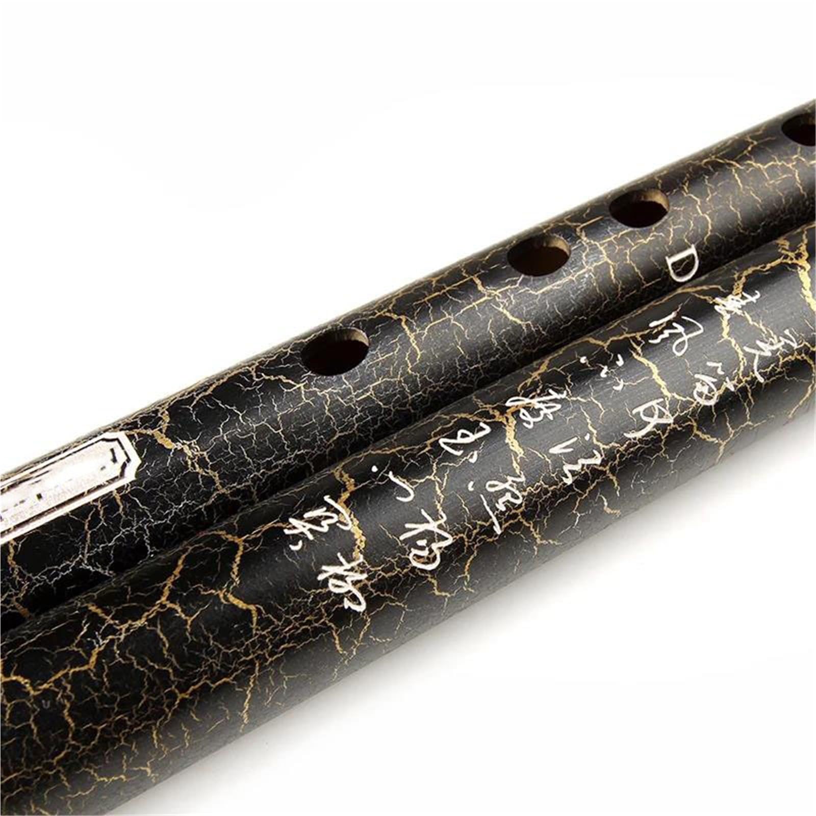 Flûte traversière en bambou noir fil transparent clé en ré 10 trous instrument à vent fait main tons séparables Professionnelle Flûte Bambou(G KEY)