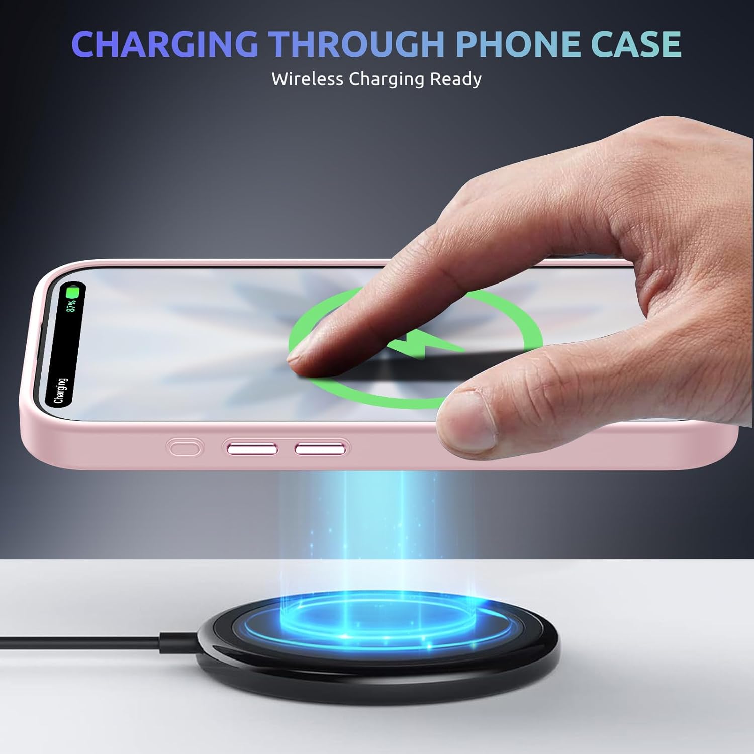 for iPhone 17 case,Crystal Clear Hard PC Back +Soft TPU Frame Shockproof Military-Drop Protection,Classic Hybrid Case for iPhone 17-6.3"(Light Pink) - Image 5