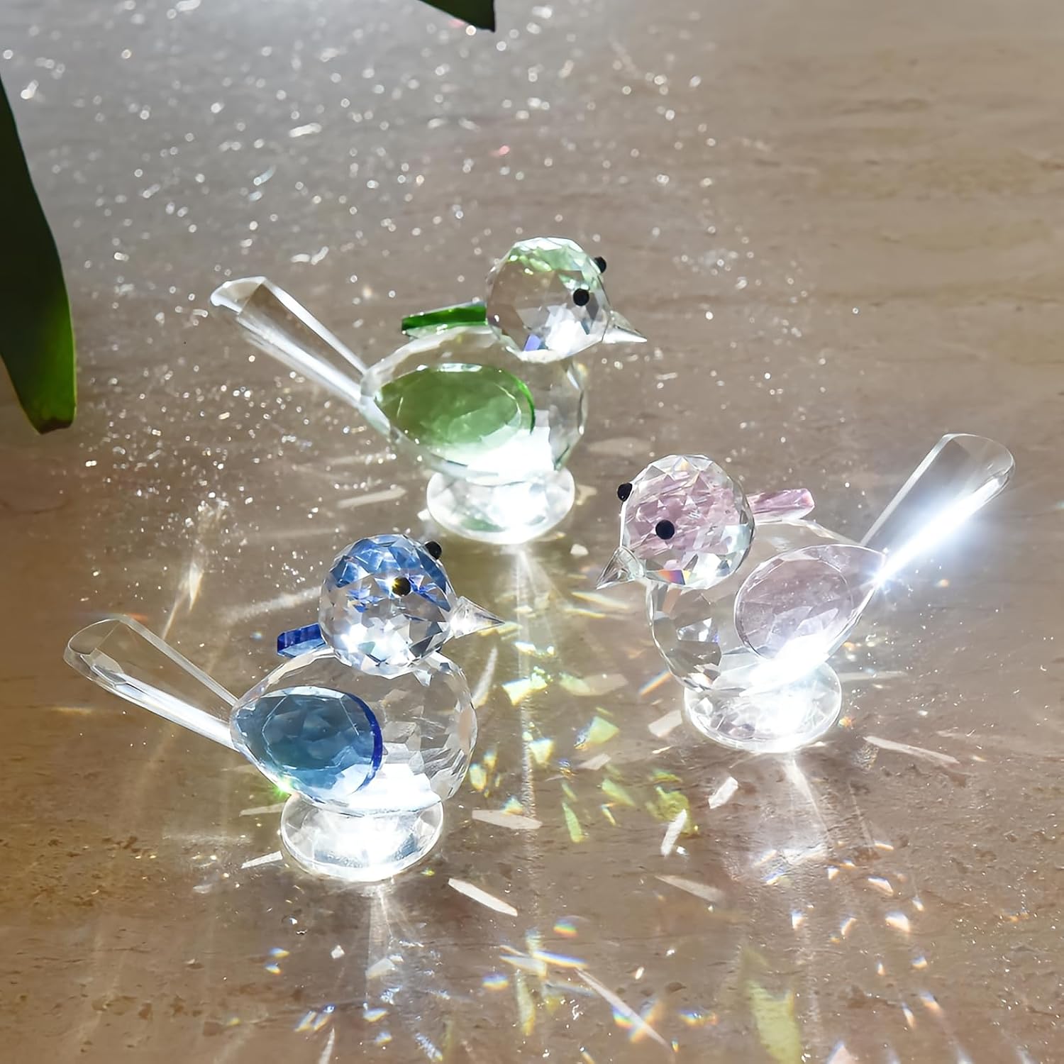 Crystal Bird Figurines, Small Crystal Animal Statue (Green) image 5